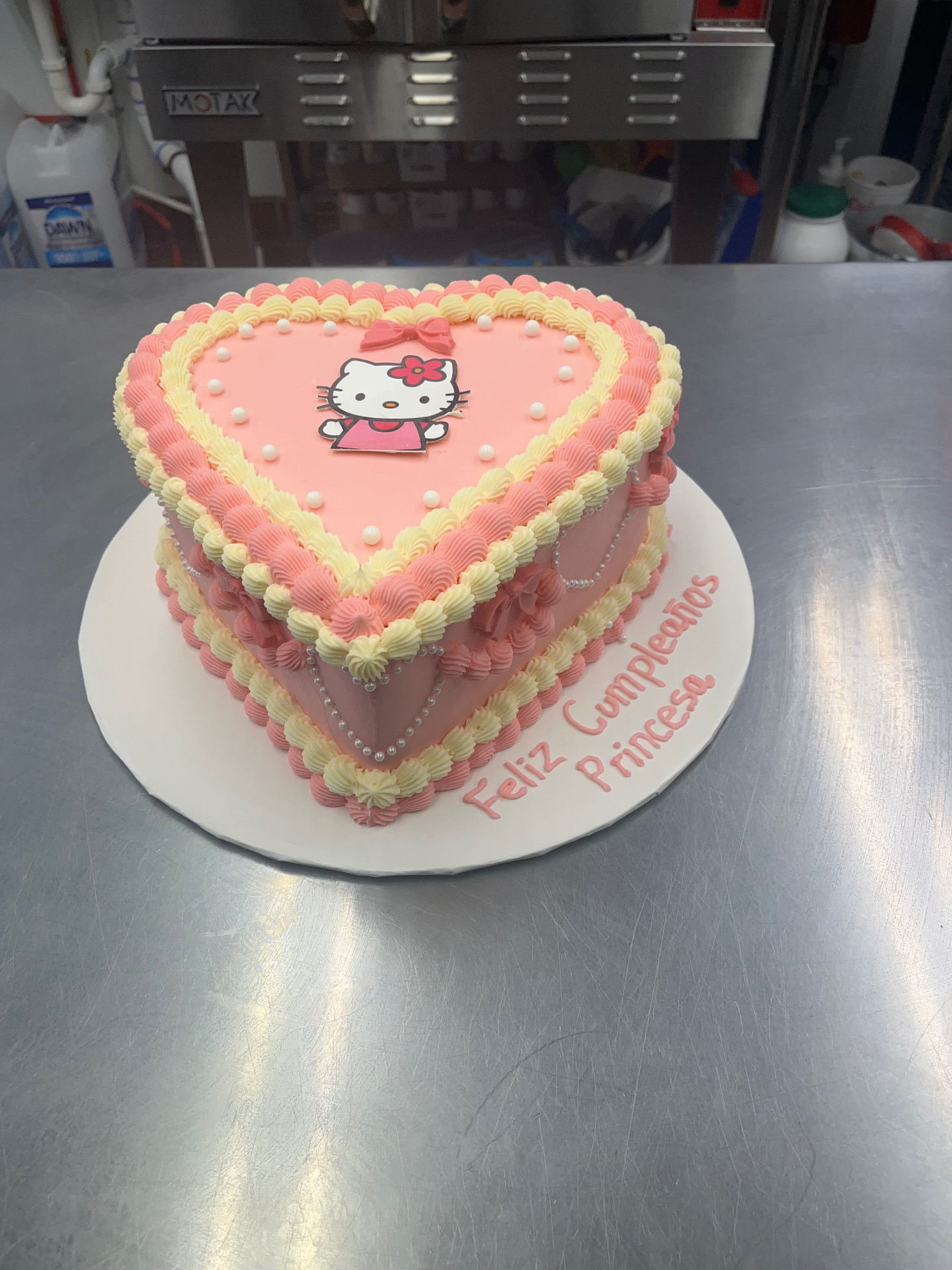 Heart-shaped birthday cake