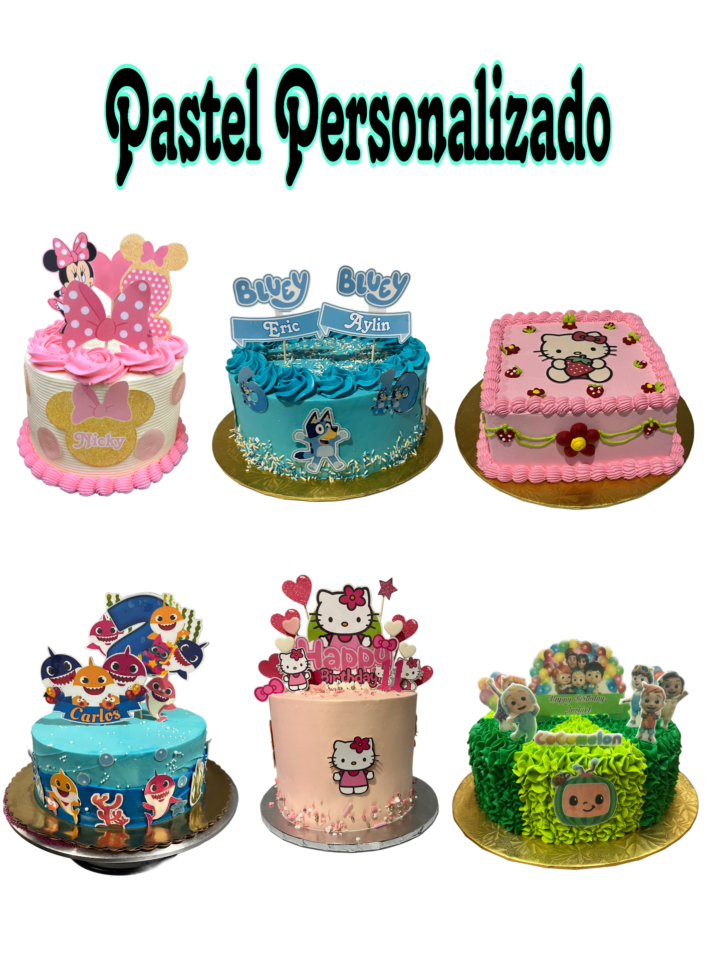Themed character cakes for birthdays and showers