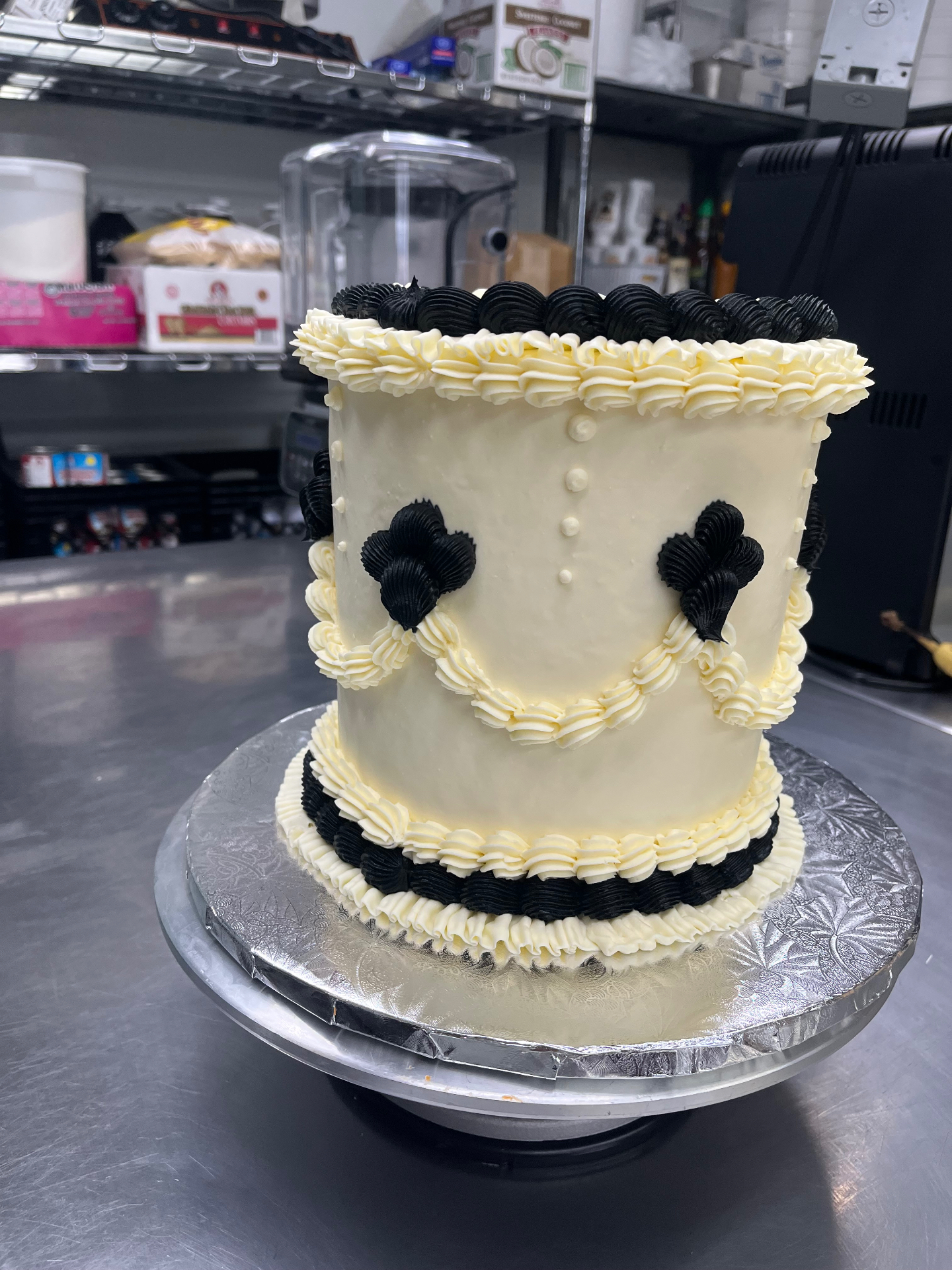 Elegant ruffled celebration cake